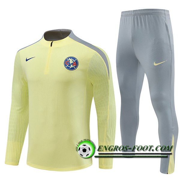 Ensemble Survetement de Foot Club America Jaune/Gris 2024/2025