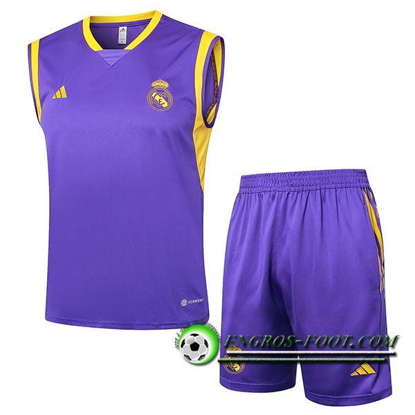 Ensemble Training Debardeur Real Madrid Pourpre/Jaune 2024/2025