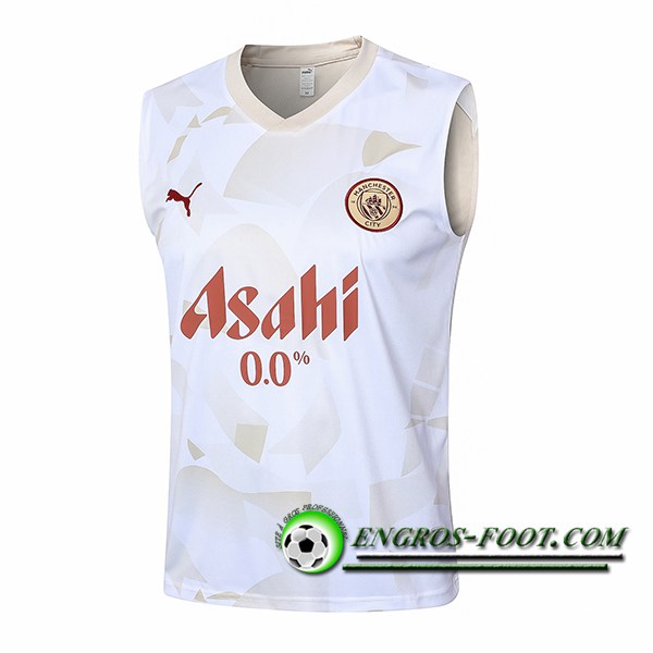 Training Debardeur Manchester City Blanc/Jaune 2024/2025