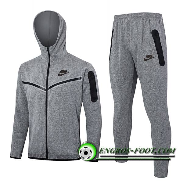 Ensemble Survetement Veste A Capuche Coupe-Vent Nike Gris 2024/2025