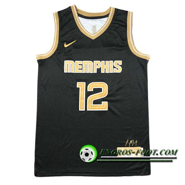 Maillot Memphis Grizzlies (MORANT #12) 2024/25 Noir/Jaune