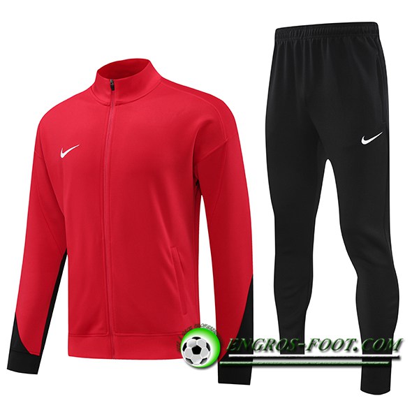 Ensemble Survetement de Foot Veste Foot Nike Rouge/Noir 2024/2025