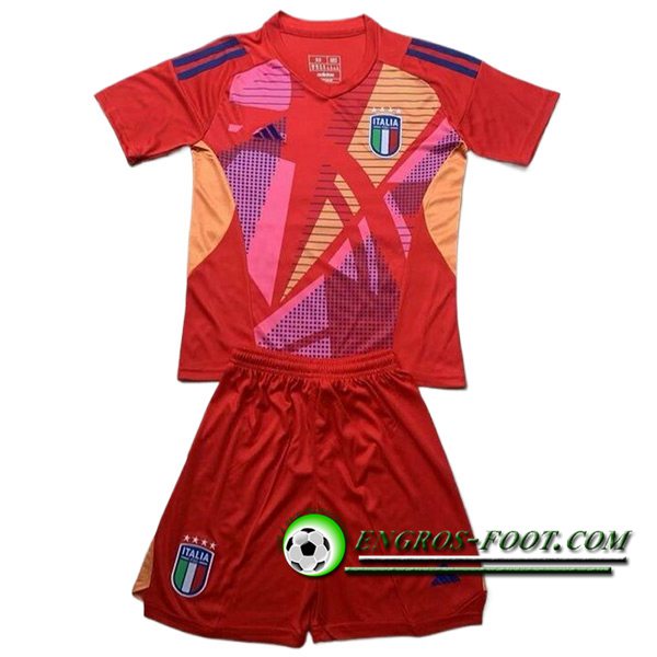 Maillot de Foot Italie Enfant Gardien de But Rouge 2024/2025
