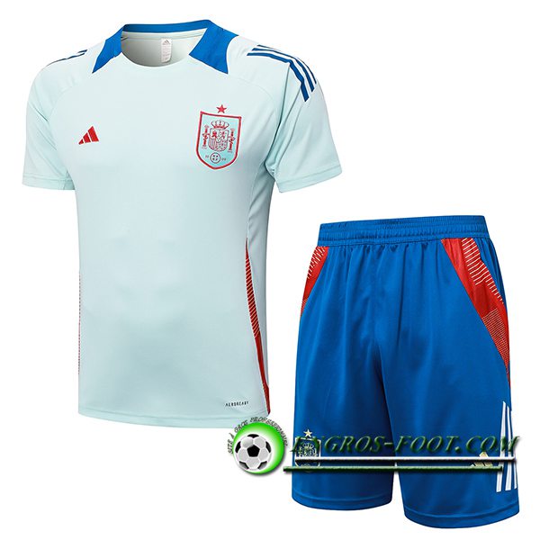 Ensemble Training T-Shirts Espagne Bleu Clair 2024/2025 -02
