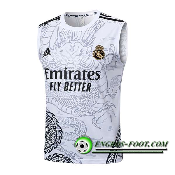 Training Debardeur Real Madrid Blanc/Gris/Noir 2024/2025