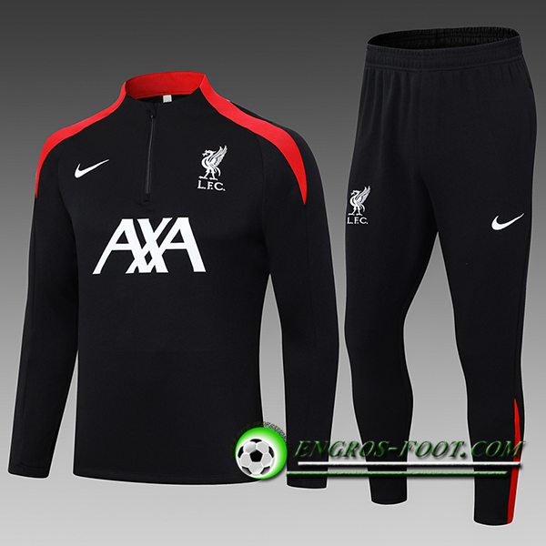 Ensemble Survetement de Foot FC Liverpool Enfant Noir/Rouge 2024/2025