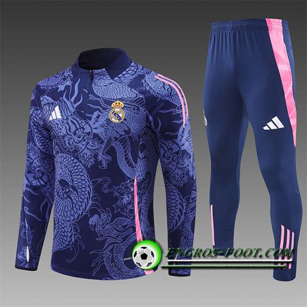Ensemble Survetement de Foot Real Madrid Enfant Pourpre/Rose 2024/2025
