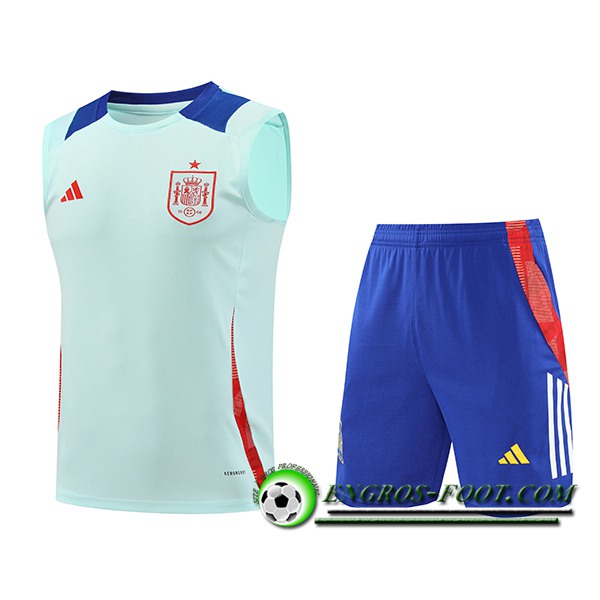 Ensemble Training Debardeur Espagne Bleu Clair 2024/2025