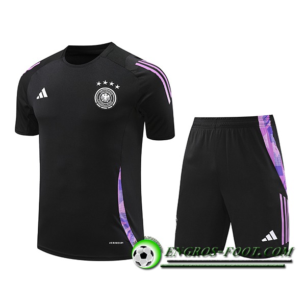 Ensemble Training T-Shirts Allemagne Noir/Pourpre 2024/2025 -02