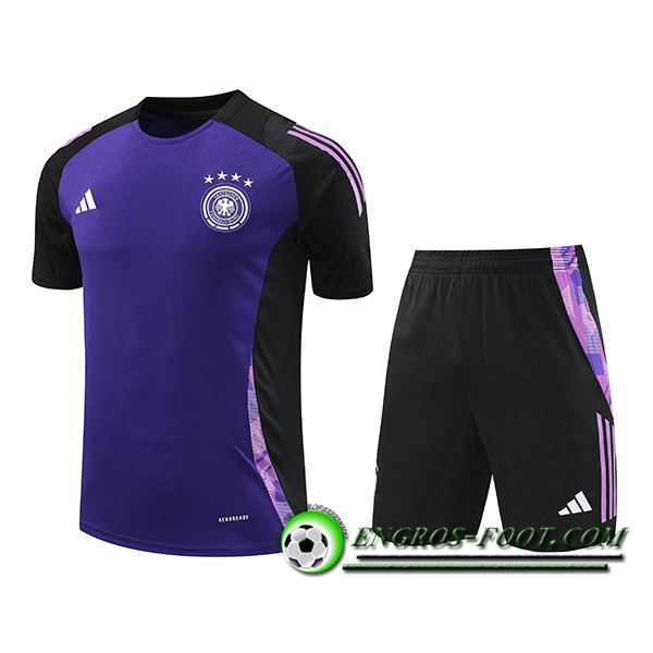 Ensemble Training T-Shirts Allemagne Pourpre/Noir 2024/2025 -03