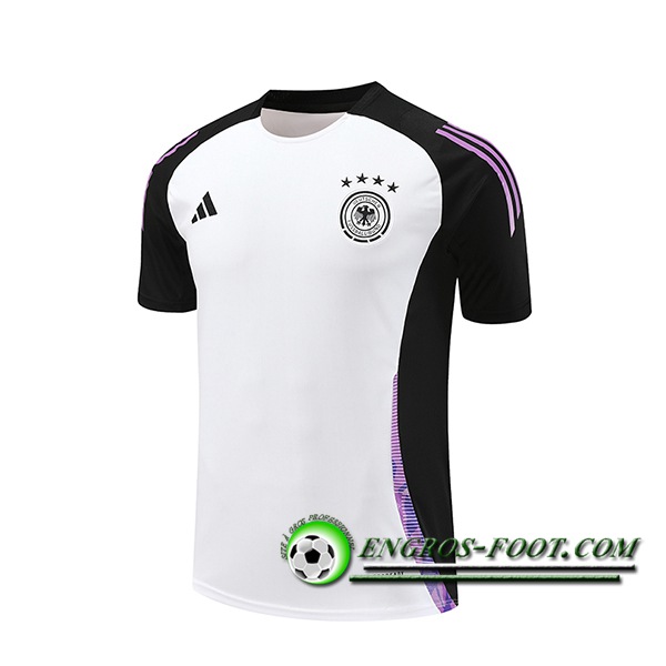 Training T-Shirts Allemagne Blanc/Noir/Pourpre 2024/2025
