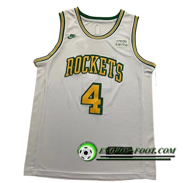 Maillot Houston Rockets (GREEN #4) 2024/25 Blanc/Jaune