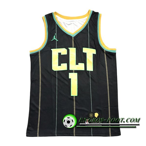 Maillot Charlotte Hornets (BALL #1) 2024/25 Noir/Jaune