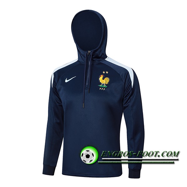 Veste A Capuche France Bleu Foncé 2024/2025 -02