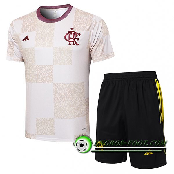 Ensemble Training T-Shirts Flamengo Blanc/Beige 2024/2025