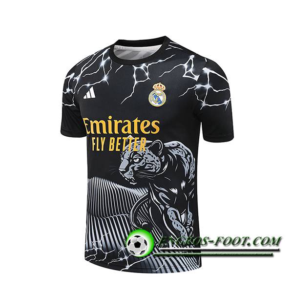 Training T-Shirts Real Madrid Noir/Blanc/Jaune 2024/2025