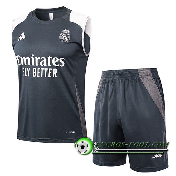 Ensemble Training Debardeur Real Madrid Gris 2024/2025