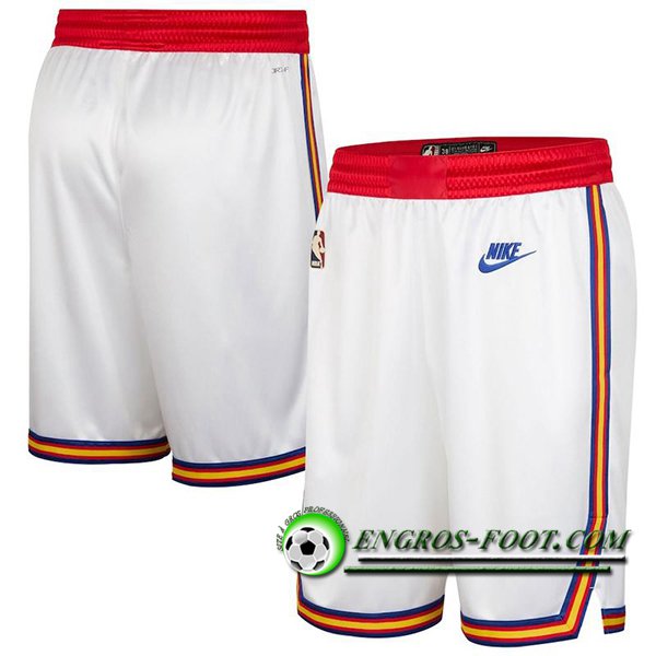 Shorts NBA Golden State Warriors 2024/25 Blanc/Rouge