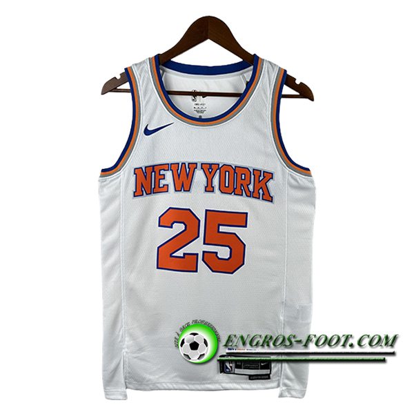 Maillot New York Knicks (BRIDGES #25) 2024/25 Blanc/Orange