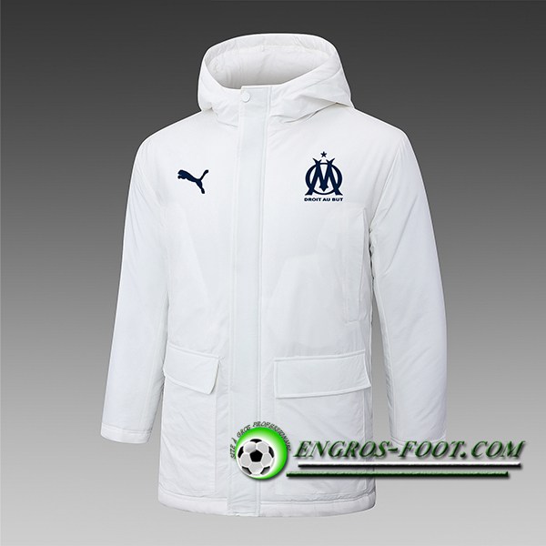 Ensemble Doudoune A Capuche Marseille Blanc 2024/2025
