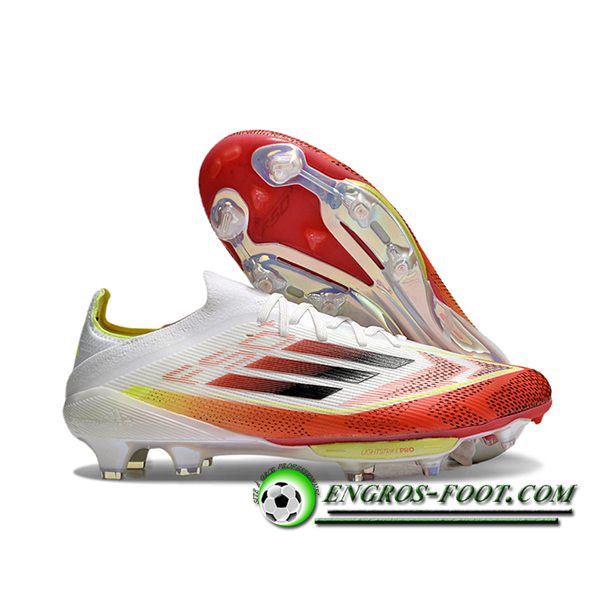 Adidas Chaussures de Foot F50+.1 FG Blanc/Rouge