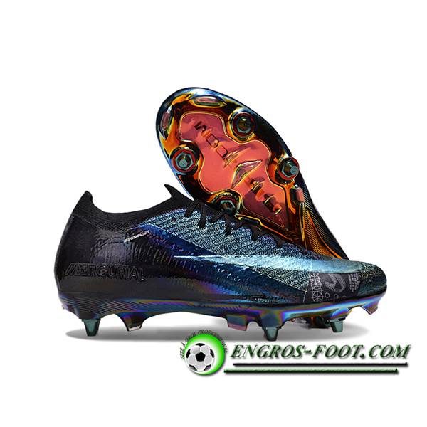 Nike Chaussures de Foot AIR ZOOM MERCURIAL VAPOR XVI ELITE SG-PRO Noir/Bleu