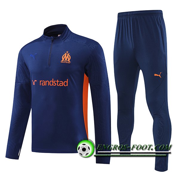 Ensemble Survetement de Foot Marseille Bleu/Orange 2024/2025 -02