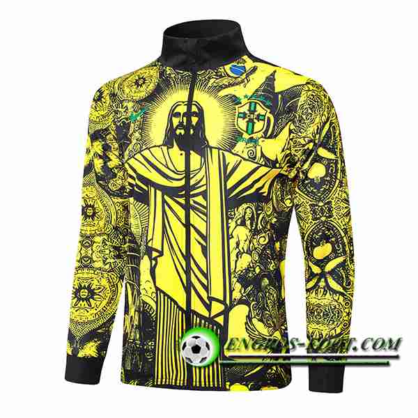 Veste Foot Brésil Jaune/Noir 2024/2025