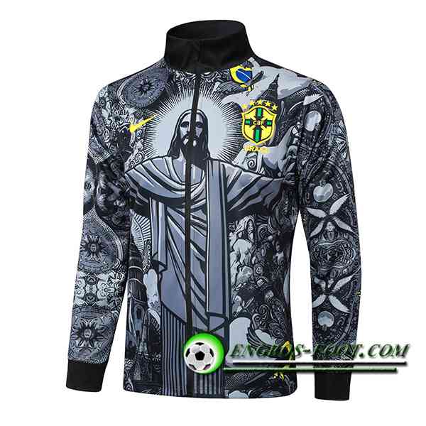 Veste Foot Brésil Gris/Noir 2024/2025