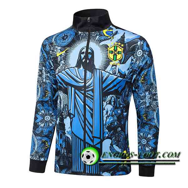 Veste Foot Brésil Bleu/Noir 2024/2025