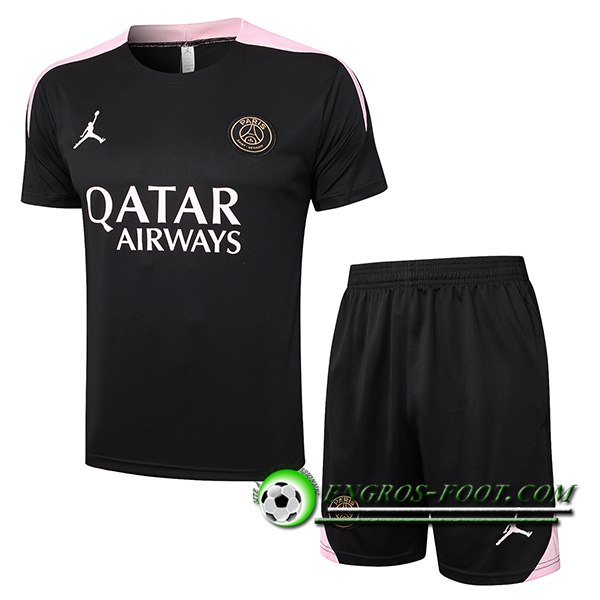 Ensemble Training T-Shirts PSG Noir/Rose 2024/2025