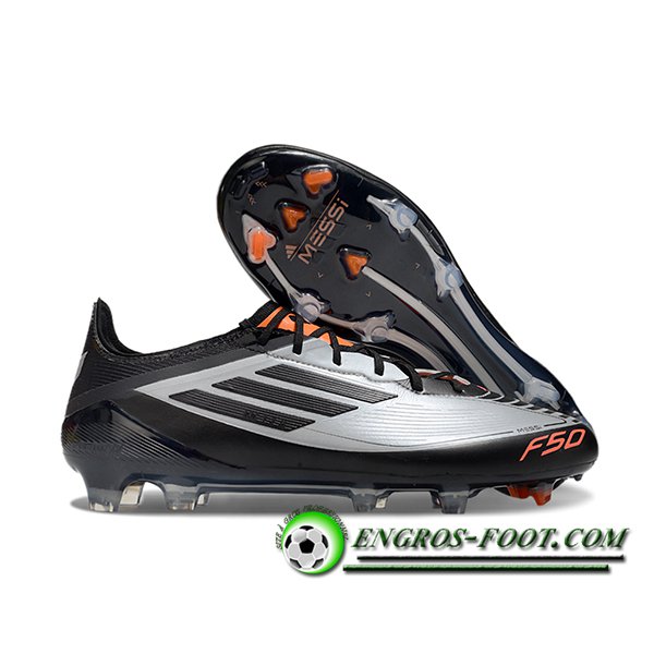 Adidas Chaussures de Foot F50 ELITE FG Noir/Gris -02