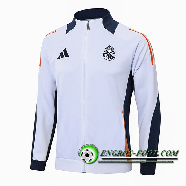 Veste Foot Real Madrid Blanc/Bleu/Orange 2024/2025 -02