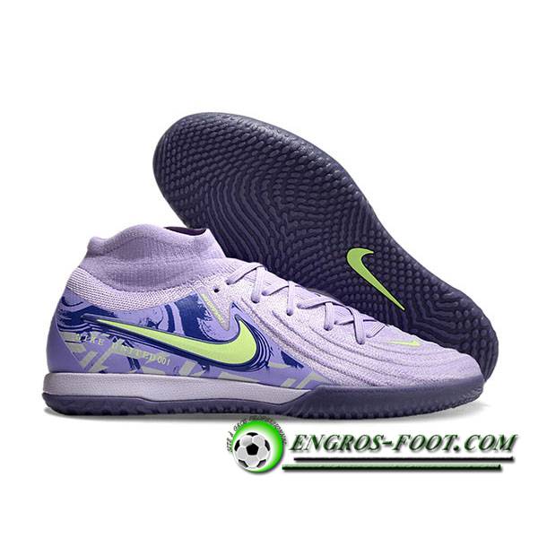 Nike Chaussures de Foot Phantom Luna Elite NU IC Pourpre/Vert