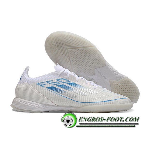 Adidas Chaussures de Foot F50 PRO IC Blanc/Bleu