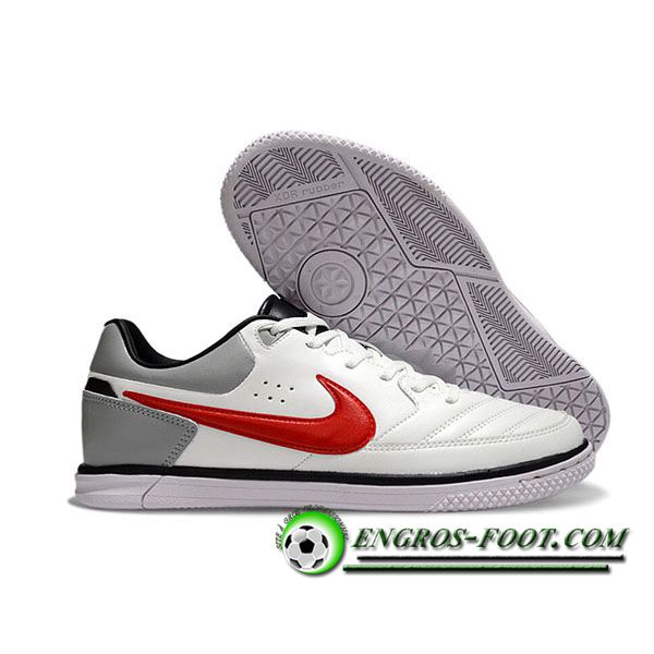 Nike Chaussures de Foot Gato IC Blanc/Gris/Rouge