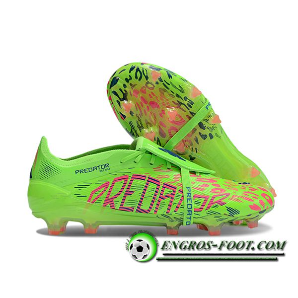Adidas Chaussures de Foot 25 Predator Elite Tongue FG Vert/Rouge