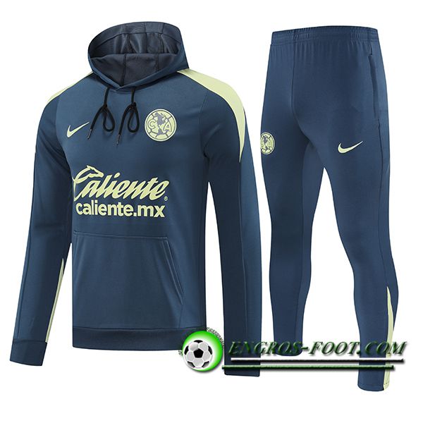 Ensemble Survetement Veste A Capuche Club America Bleu/Jaune 2025/2026