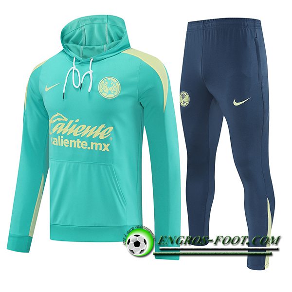 Ensemble Survetement Veste A Capuche Club America Vert/Jaune 2025/2026