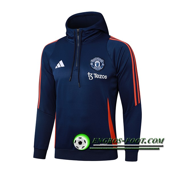 Sweatshirt Training Capuche Manchester United Bleu Royal 2025/2026