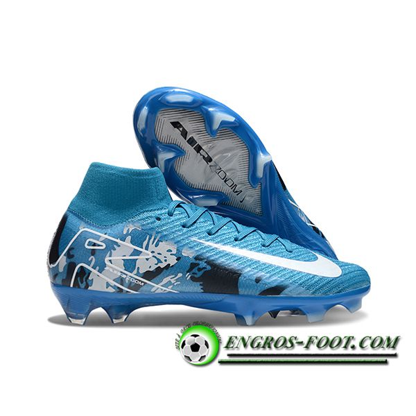 Nike Chaussures de Foot Air Zoom Mercurial Superfly IIX Elite FG Bleu