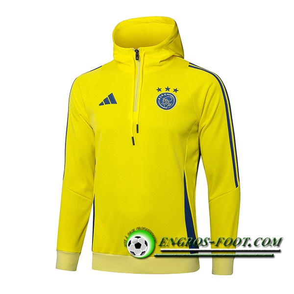 Sweatshirt Training Capuche Ajax Jaune/Bleu 2025/2026