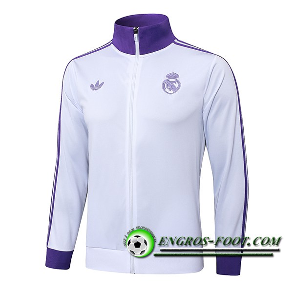 Veste Foot Real Madrid Blanc/Pourpre 2025/2026
