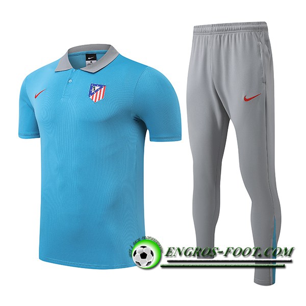 Ensemble Polo Foot Atletico Madrid Bleu/Gris 2025/2026