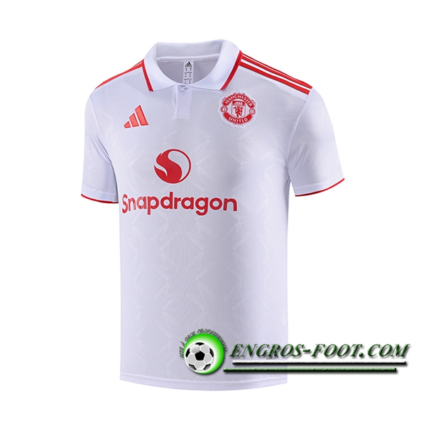 Polo Foot Manchester United Blanc/Rouge 2025/2026 -02