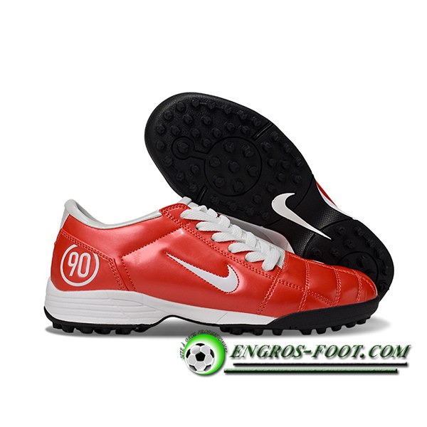 Nike Chaussures de Foot T90 TF Rouge/Blanc