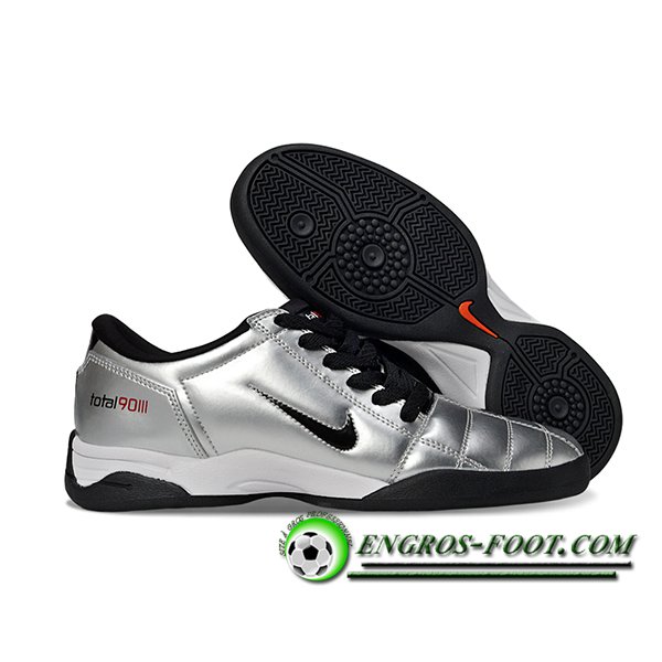Nike Chaussures de Foot T90 IC Gris/Noir -02