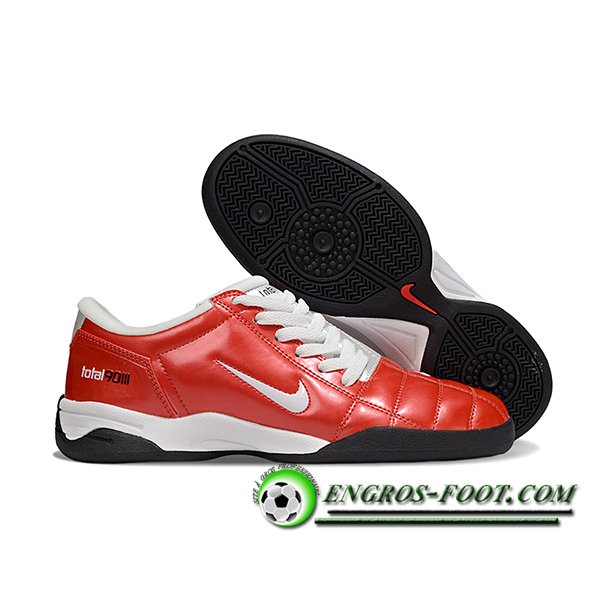 Nike Chaussures de Foot T90 IC Rouge/Blanc