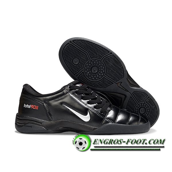 Nike Chaussures de Foot T90 IC Noir/Blanc -02
