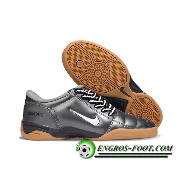 Nike Chaussures de Foot T90 IC Gris/Blanc